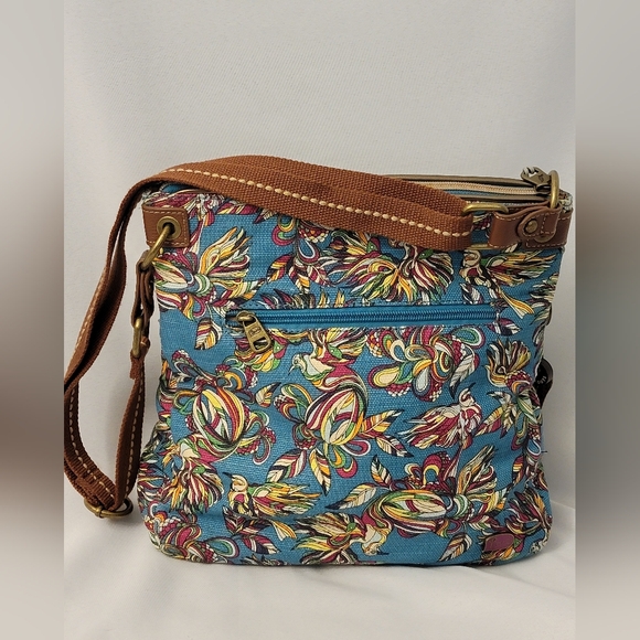 Sakroots Artist Circle Flat Teal Treehouse Crossbody Bag - Picture 13 of 13